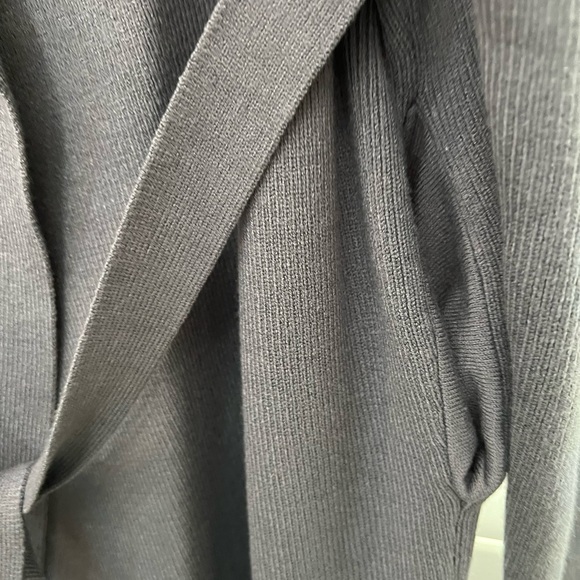 Dark Grey long cardigan sweater with attached belt. XL. - Picture 6 of 6